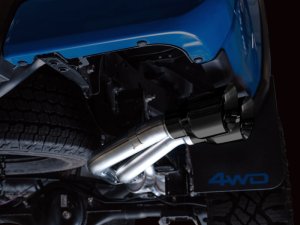 Toyota Tacoma Performance Exhaust - Rear - AWE Tuning - 0FG Cat Back with BashGuard - Dual 4.5” Tips with 180 Technology® - Diamond Black - `16-`22